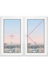 Двухстворчатое окно Rehau Delight Decor 1360x1360 - фото - 1